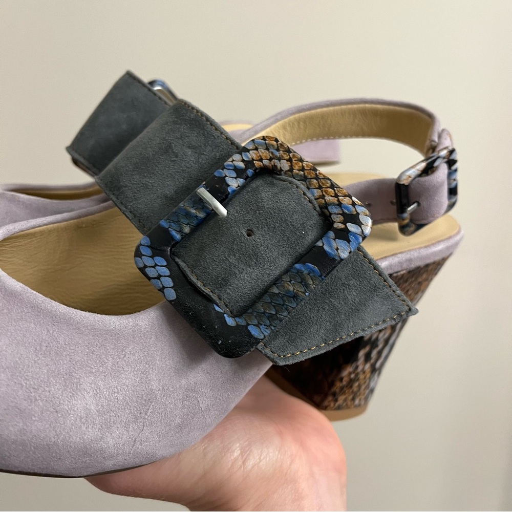 Girotti Block Heel Shoes Snake Suede - Picture 9 of 16
